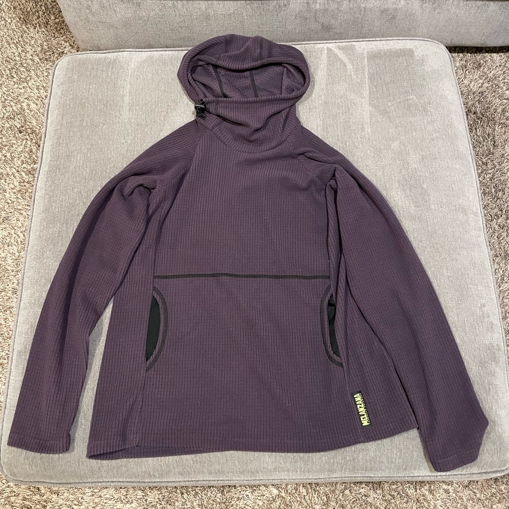 Melanzana Women's Hooded Thermal Pullover - Plum